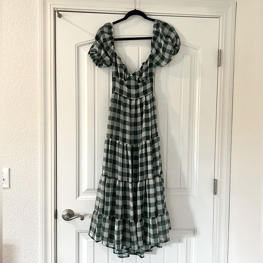 GINGHAM BACKLESS DRESS